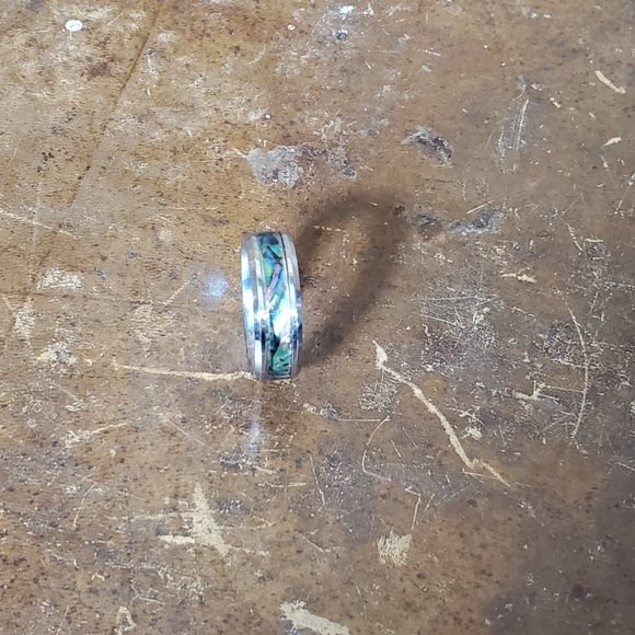 Parker Stainless Steel Abalone Shell Men's Ring 8MM - *NEW SIZES IN* - Picture 11 of 12